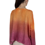 F Cashmere Oversized Pullover mit Farbverlauf orange pink
