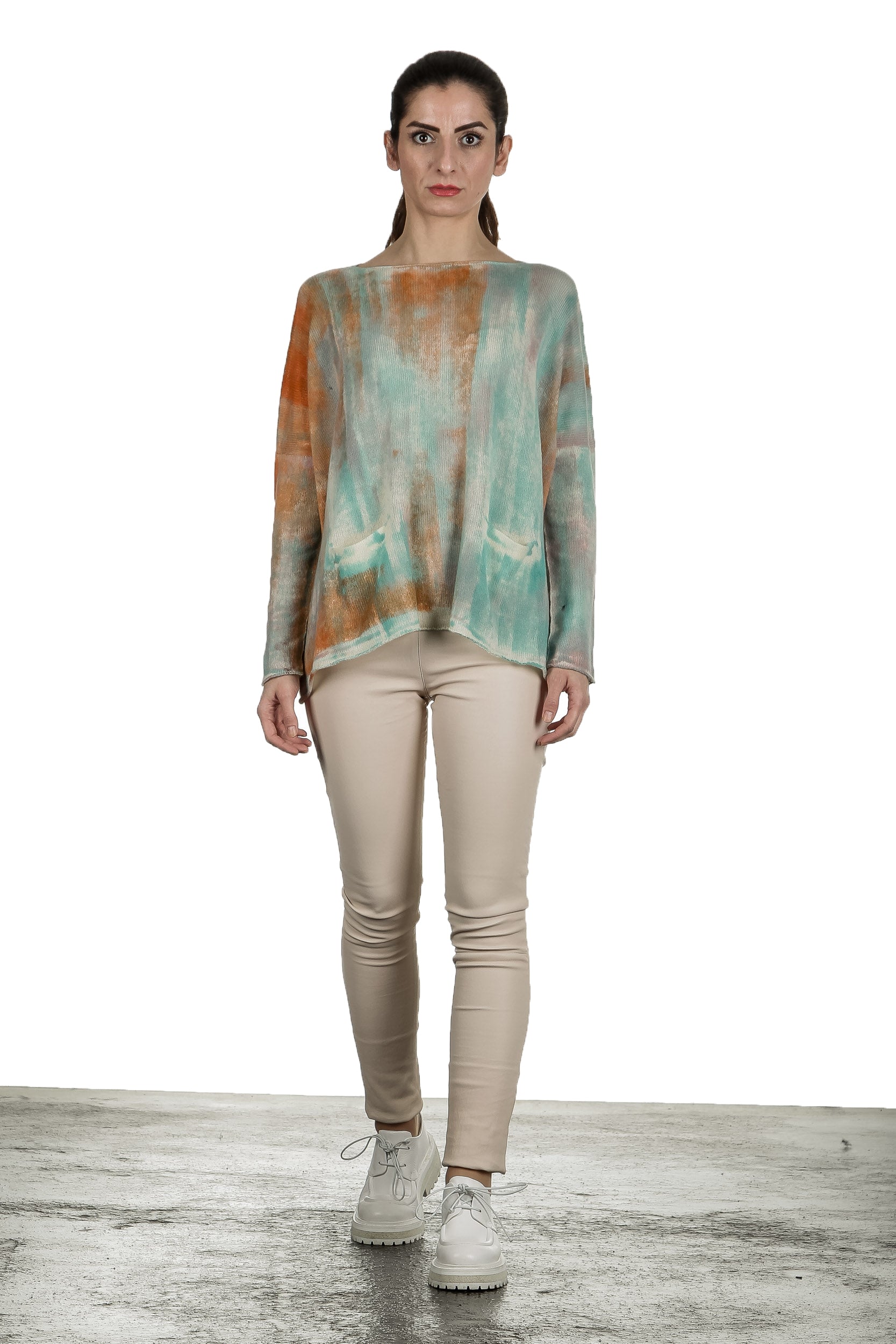 F Cashmere Damen Oversized Pullover multicolor