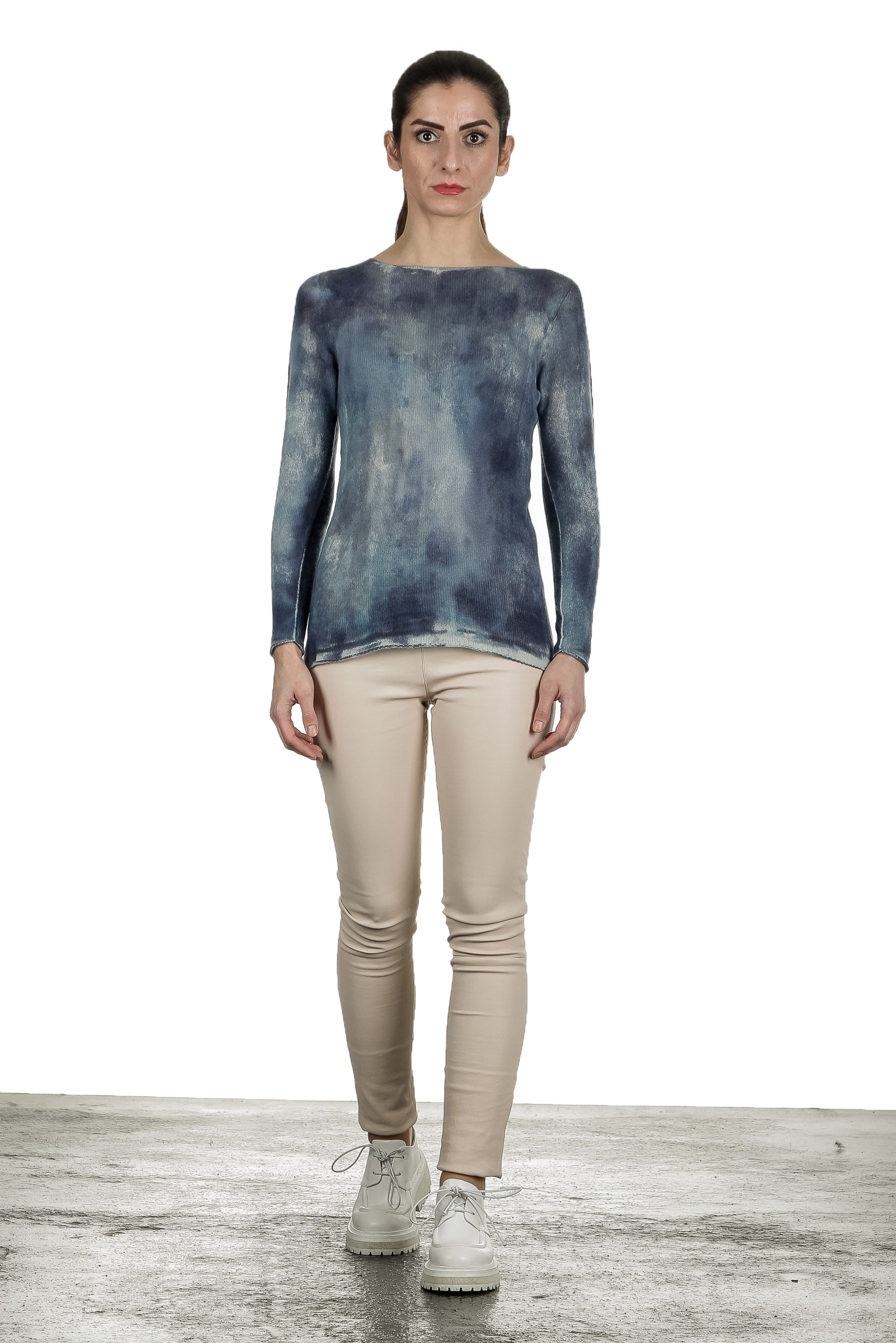 F Cashmere Damen Pullover blau