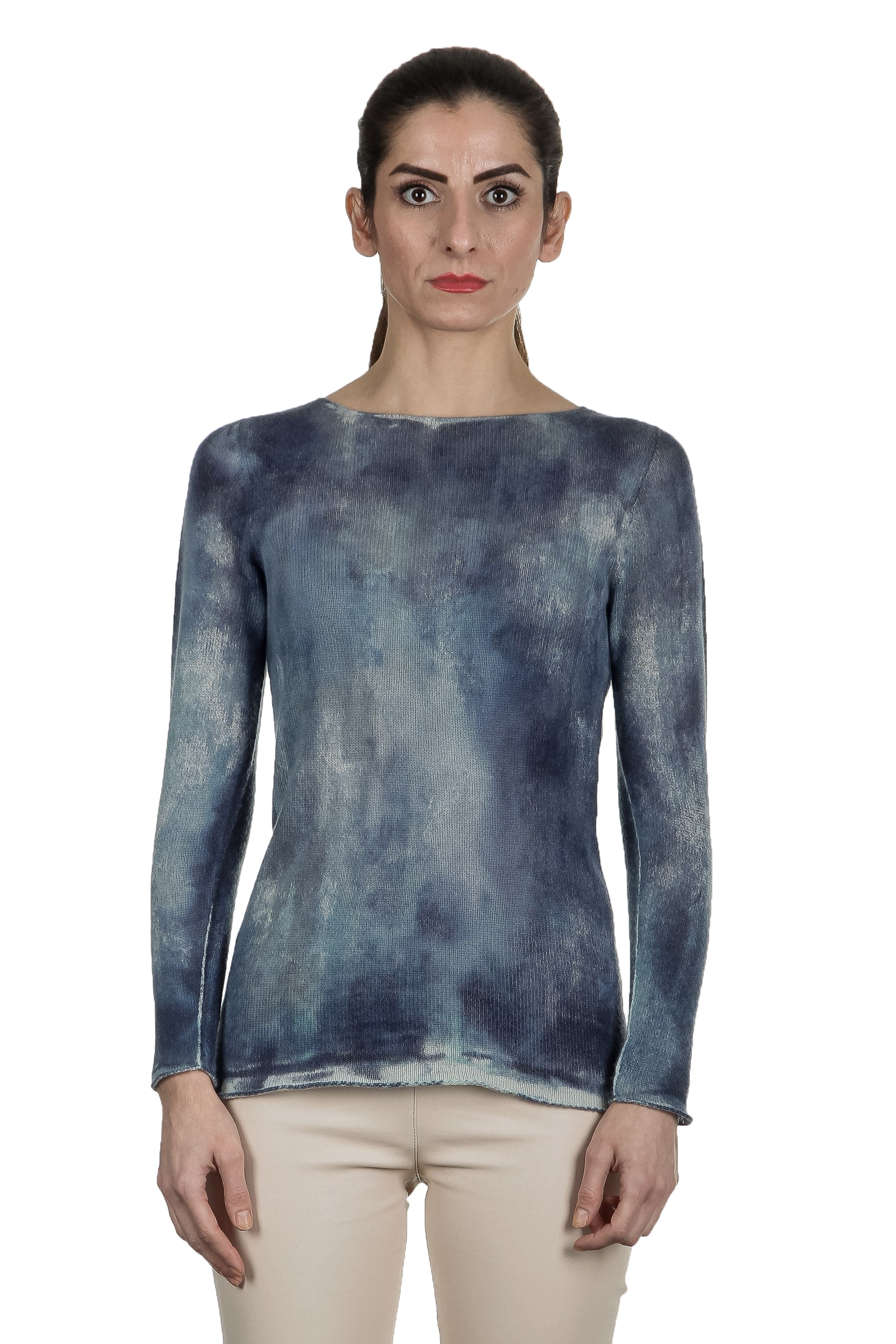 F Cashmere Damen Pullover blau