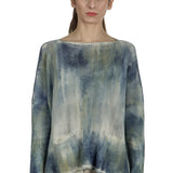 F Cashmere Damen Oversized Pullover blau multicolor