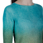 F Cashmere Damen Pullover mit Farbverlauf türkis orange 