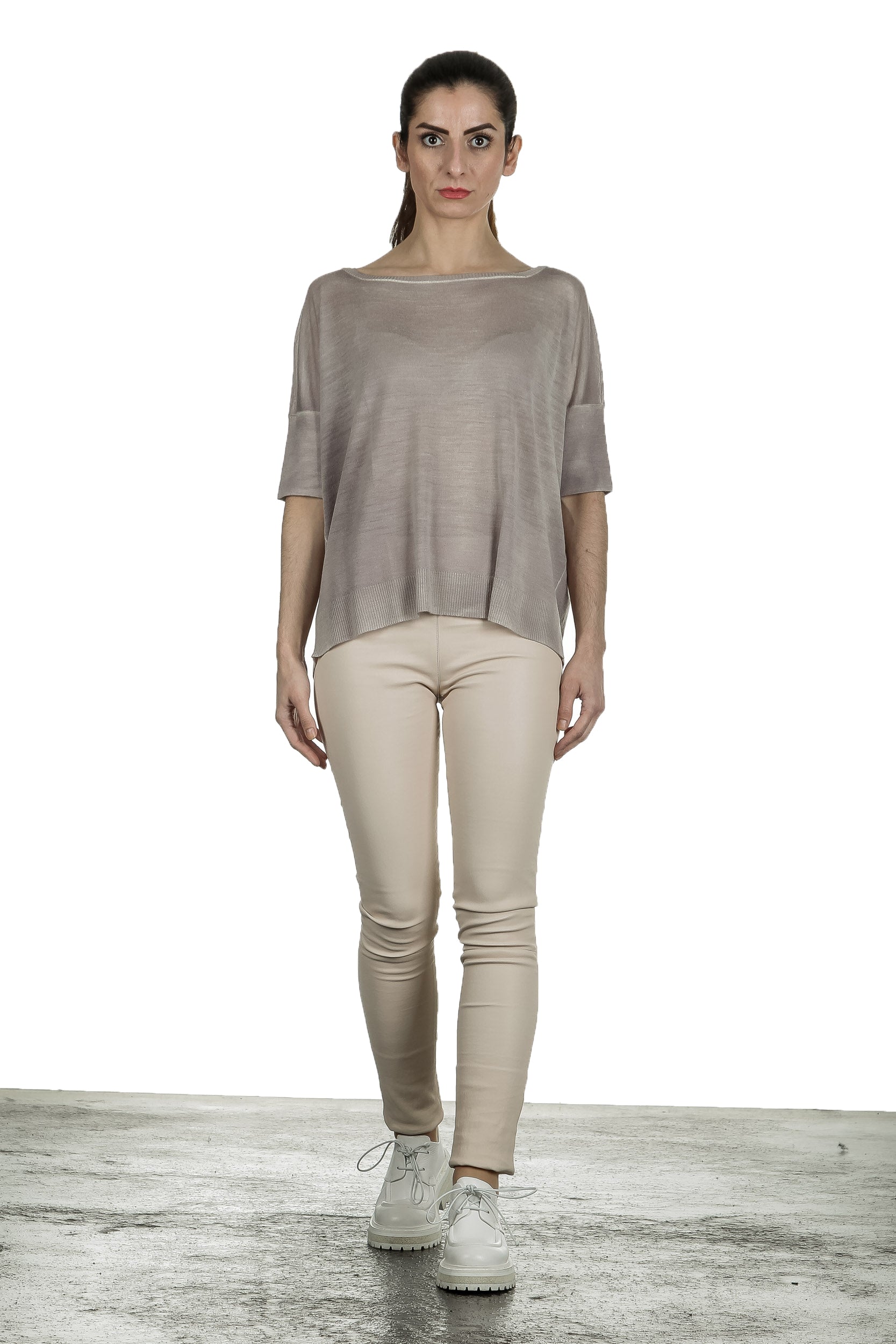 F Cashmere Damen Kaschmir Pullover beige