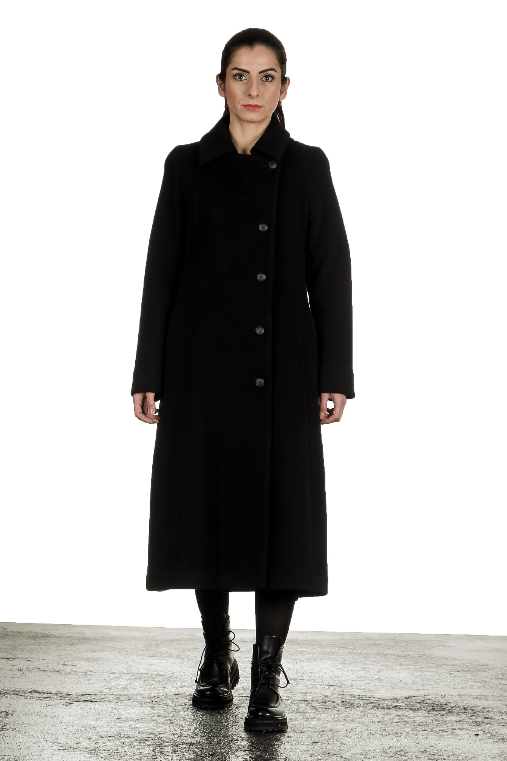 Yukai Damen Langer Mantel schwarz