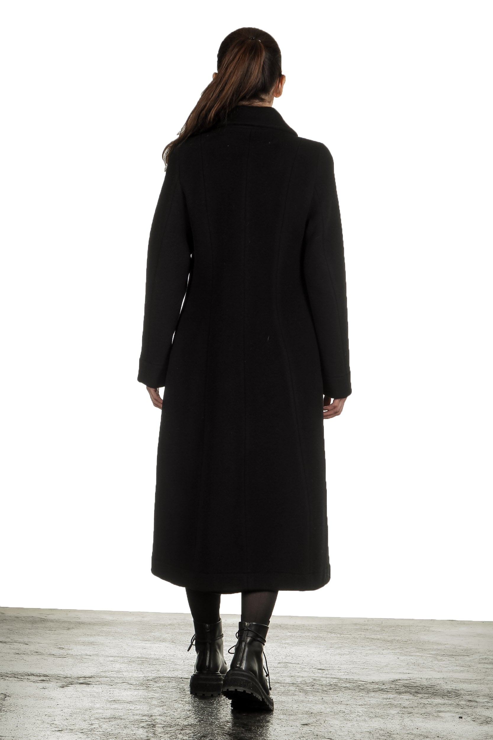 Yukai Damen Langer Mantel schwarz