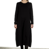 Yukai Damen Strickkleid in A-Linie schwarz