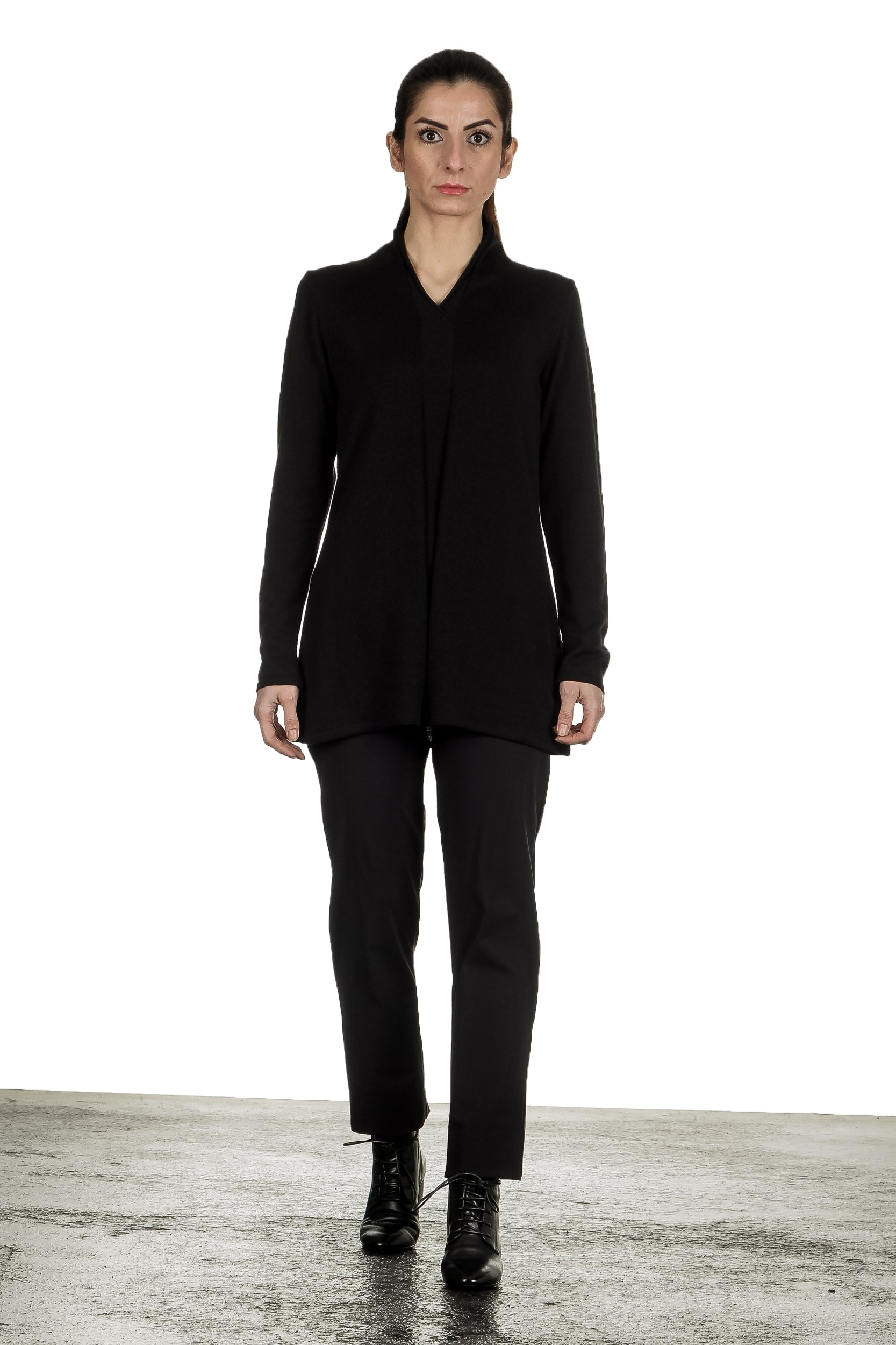 Yukai Damen Pullover A-Linie schwarz 