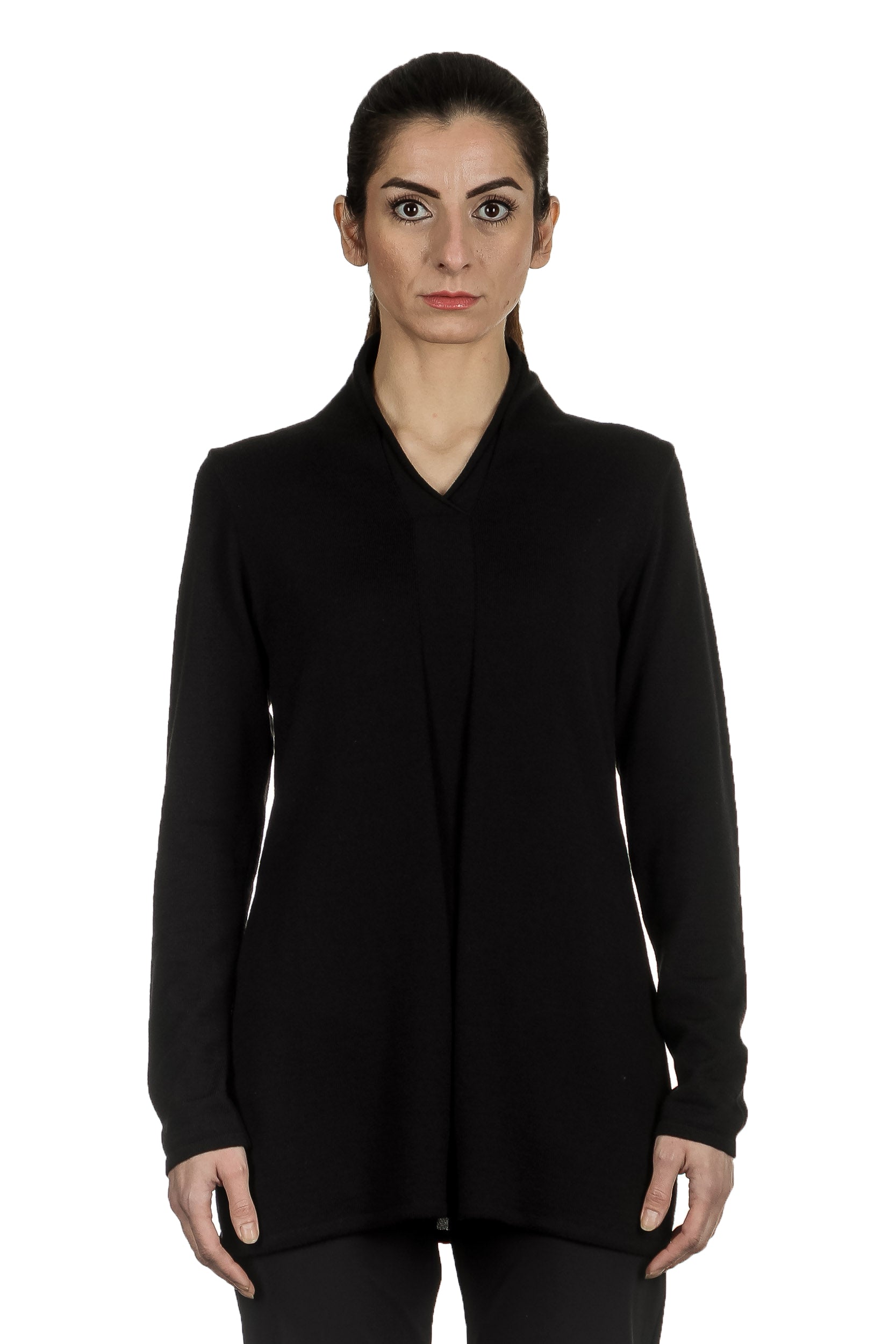 Yukai Damen Pullover A-Linie schwarz 