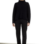 Yukai Damen Pullover mit Stehkragen dunkelblau