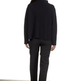 Yukai Damen Pullover mit Stehkragen dunkelblau