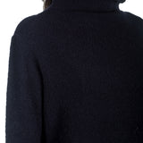 Yukai Damen Pullover mit Stehkragen dunkelblau