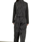 Yukai Damen Kurzjacke mit Streifen schwarz