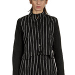 Yukai Damen Kurzjacke mit Streifen schwarz