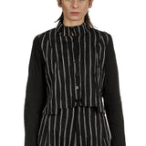 Yukai Damen Kurzjacke mit Streifen schwarz