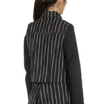 Yukai Damen Kurzjacke mit Streifen schwarz