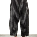 Yukai Damen Culotte Hose mit Streifen schwarz