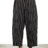Yukai Damen Culotte Hose mit Streifen schwarz
