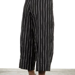 Yukai Damen Culotte Hose mit Streifen schwarz