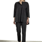 Schella Kann 2 Damen Bluse in A-Form mit Nadelstreifen anthrazit