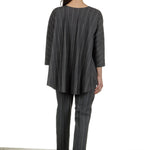 Schella Kann 2 Damen Bluse in A-Form mit Nadelstreifen anthrazit