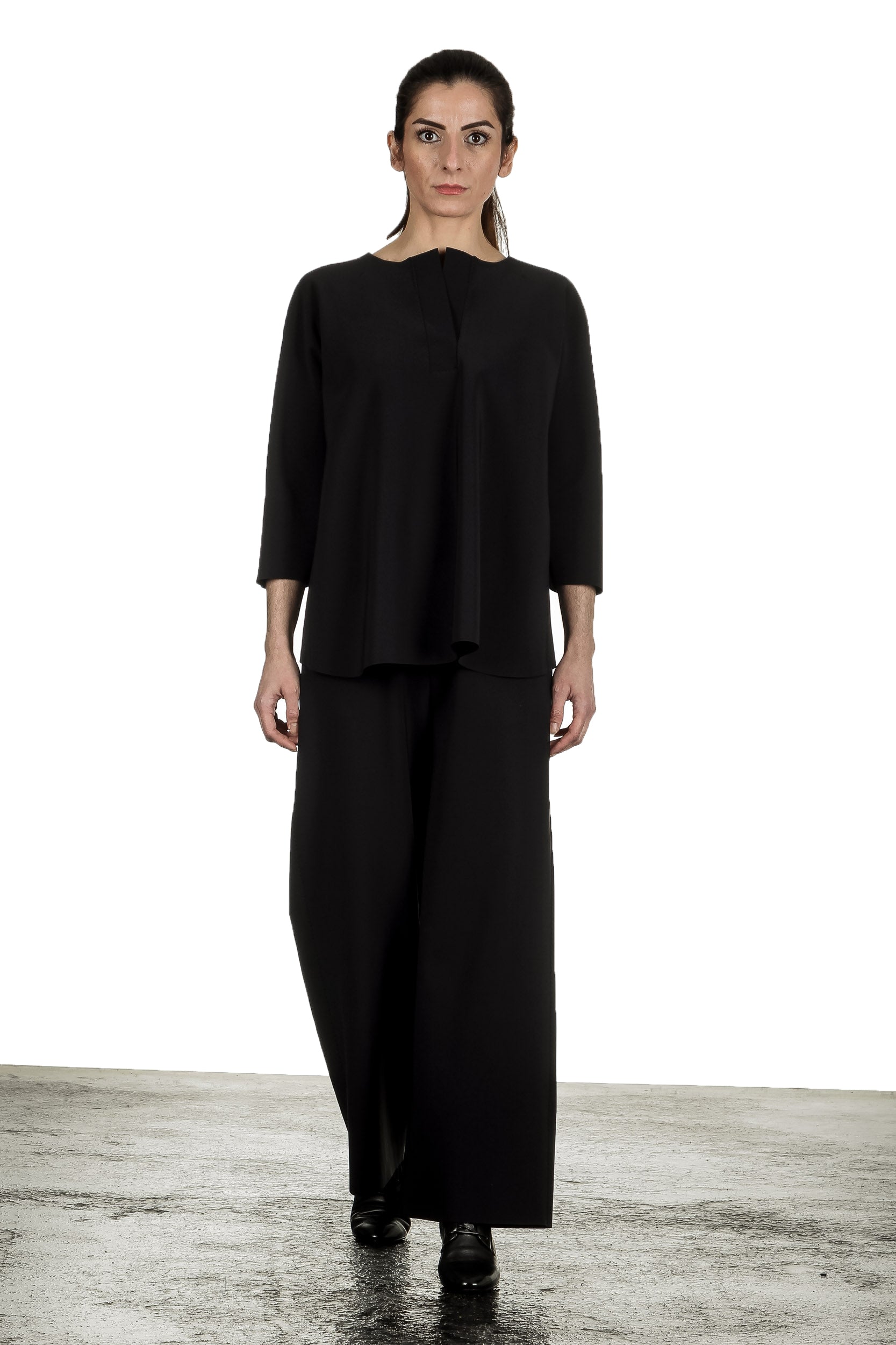 Schella Kann 2 Damen Bluse in A-Form schwarz