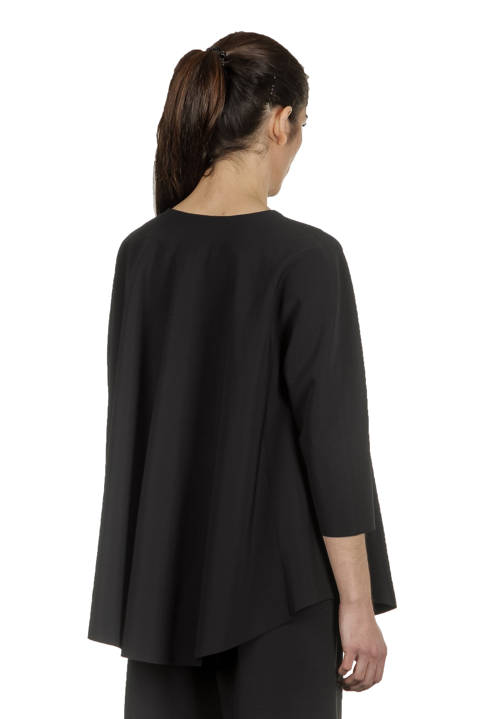 Schella Kann 2 Damen Bluse in A-Form schwarz