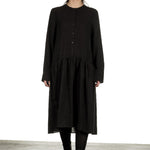 Apuntob Damen Avantgarde Hemdblusenkleid dunkelbraun