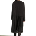 Apuntob Damen Avantgarde Hemdblusenkleid dunkelbraun