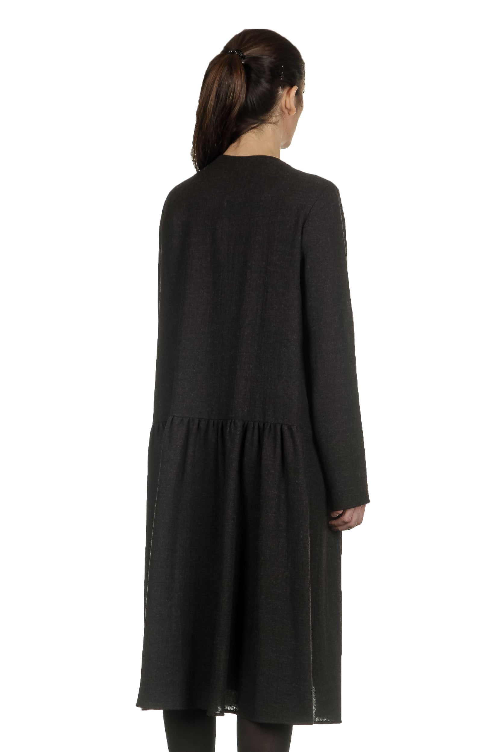 Apuntob Damen Avantgarde Hemdblusenkleid dunkelbraun