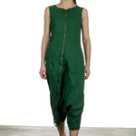 Rundholz Dip Damen Overall mit asymmetrischem Reißverschluss grün