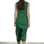 Rundholz Dip Damen Overall mit asymmetrischem Reißverschluss grün