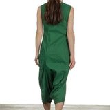 Rundholz Dip Damen Overall mit asymmetrischem Reißverschluss grün