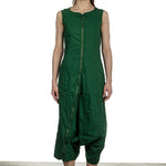 Rundholz Dip Damen Overall mit asymmetrischem Reißverschluss grün