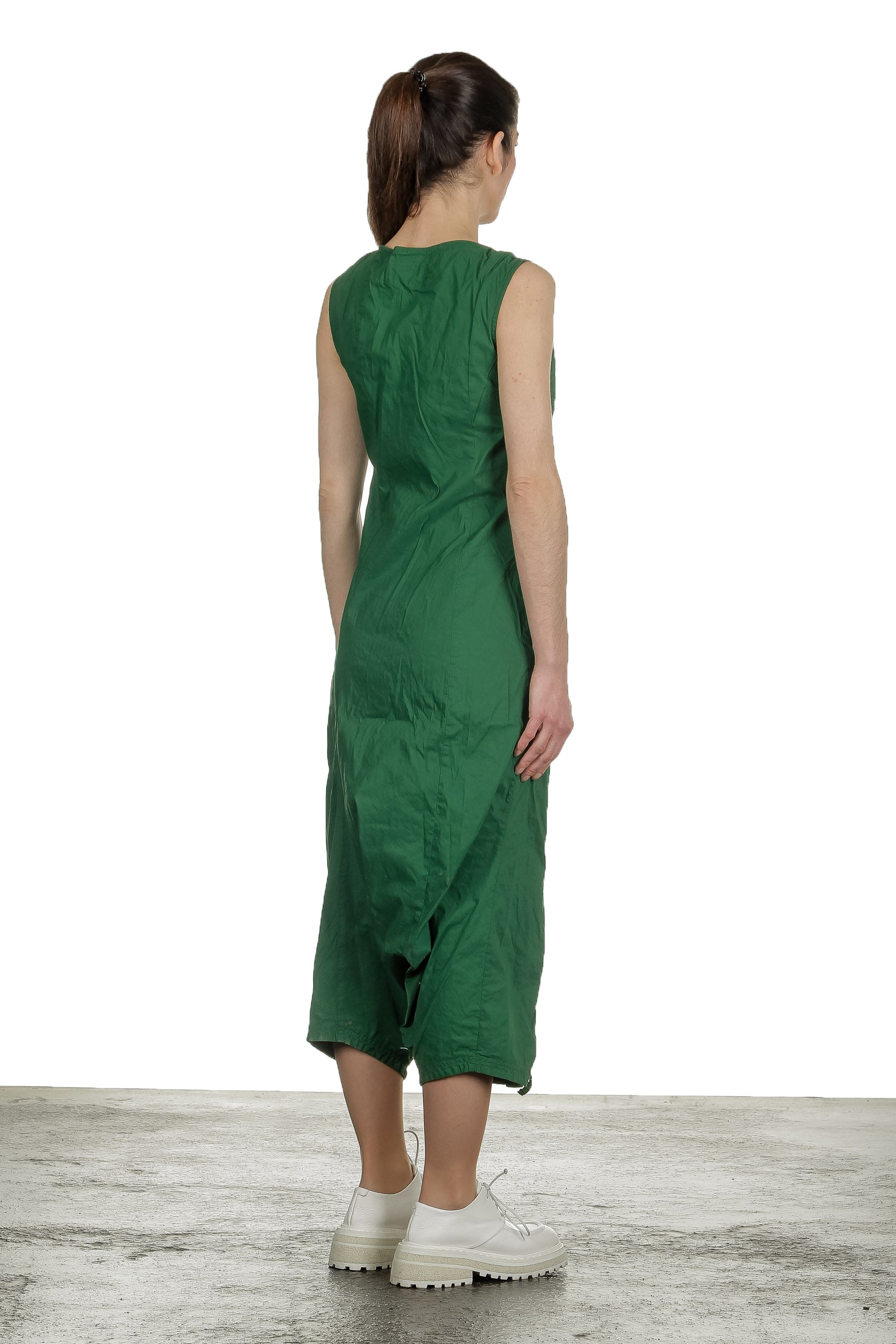 Rundholz Dip Damen Overall mit asymmetrischem Reißverschluss grün