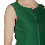 Rundholz Dip Damen Overall mit asymmetrischem Reißverschluss grün