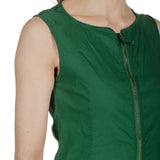 Rundholz Dip Damen Overall mit asymmetrischem Reißverschluss grün