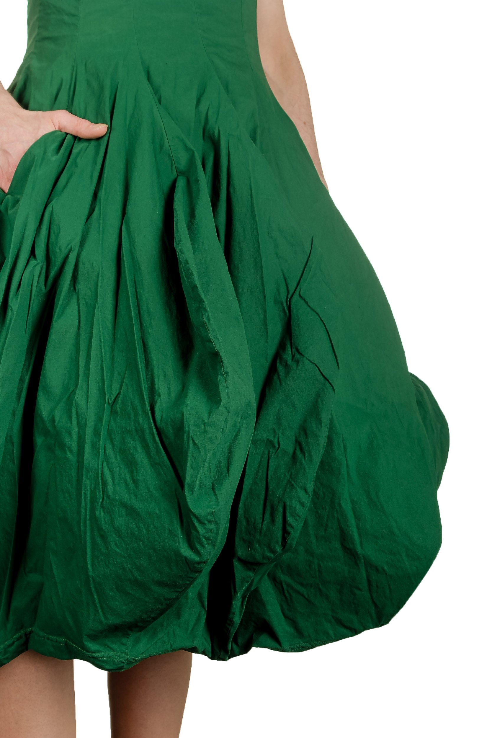 Rundholz Dip Damen Kleid mit Ballonrock grün