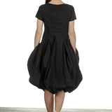 Rundholz Dip Damen Kleid mit Ballonrock schwarz