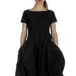 Rundholz Dip Damen Kleid mit Ballonrock schwarz