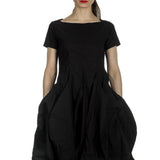 Rundholz Dip Damen Kleid mit Ballonrock schwarz
