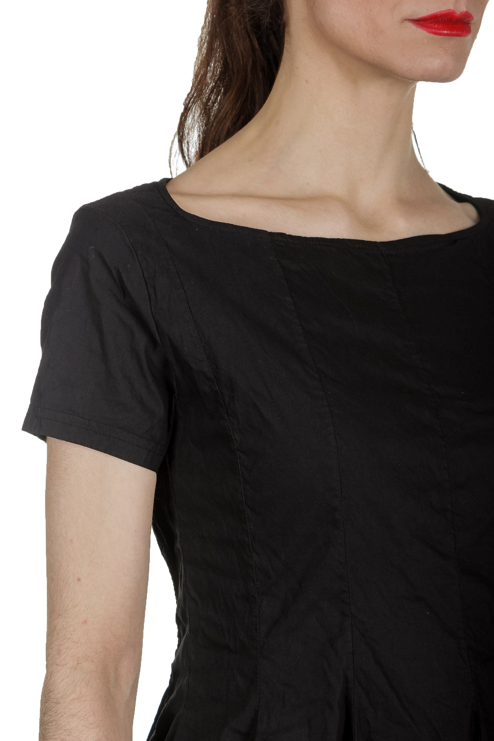 Rundholz Dip Damen Kleid mit Ballonrock schwarz
