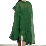Rundholz Dip Damen Transparentes Kleid in A-Linie grün