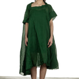 Rundholz Dip Damen Transparentes Kleid in A-Linie grün