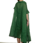 Rundholz Dip Damen Transparentes Kleid in A-Linie grün