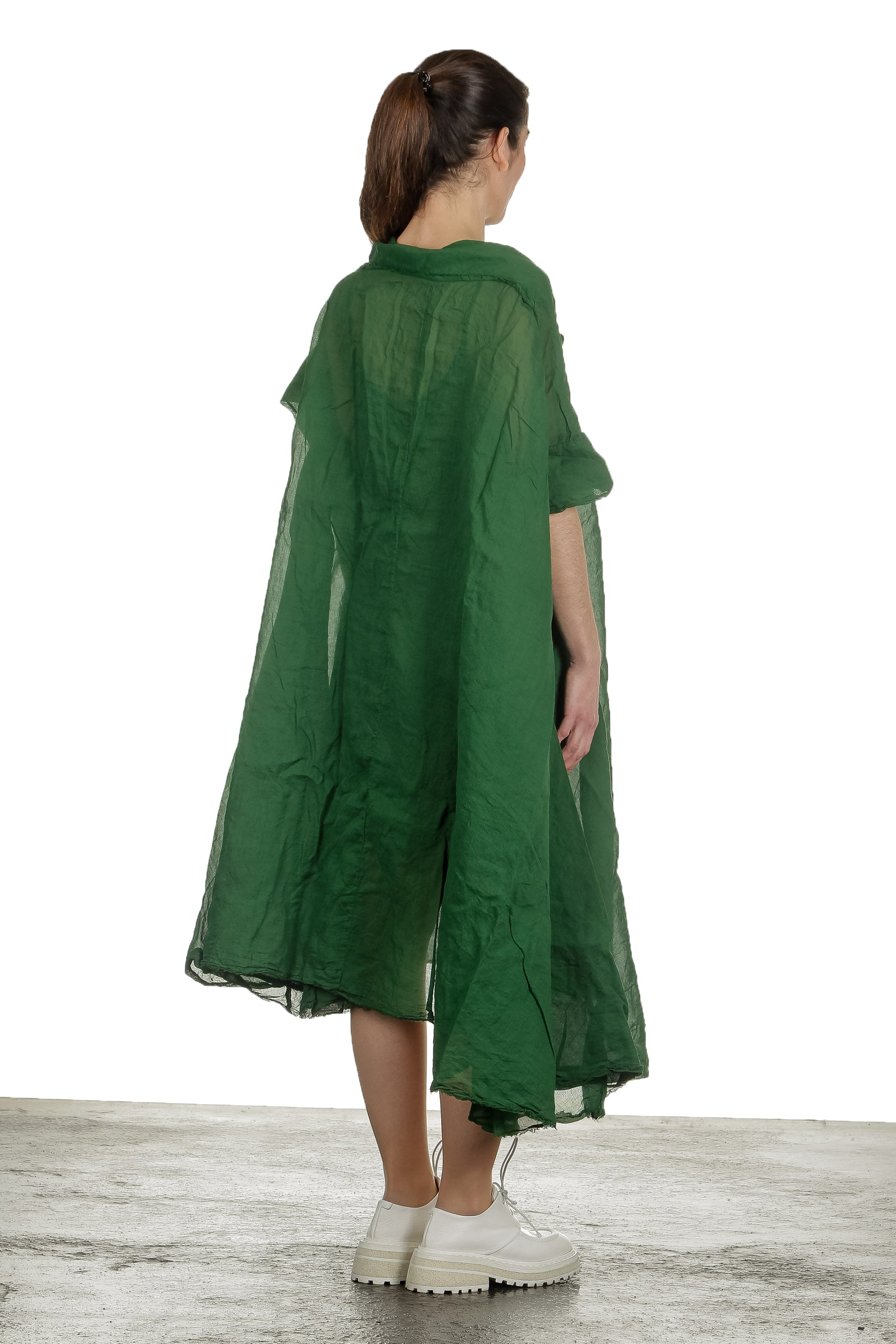 Rundholz Dip Damen Transparentes Kleid in A-Linie grün