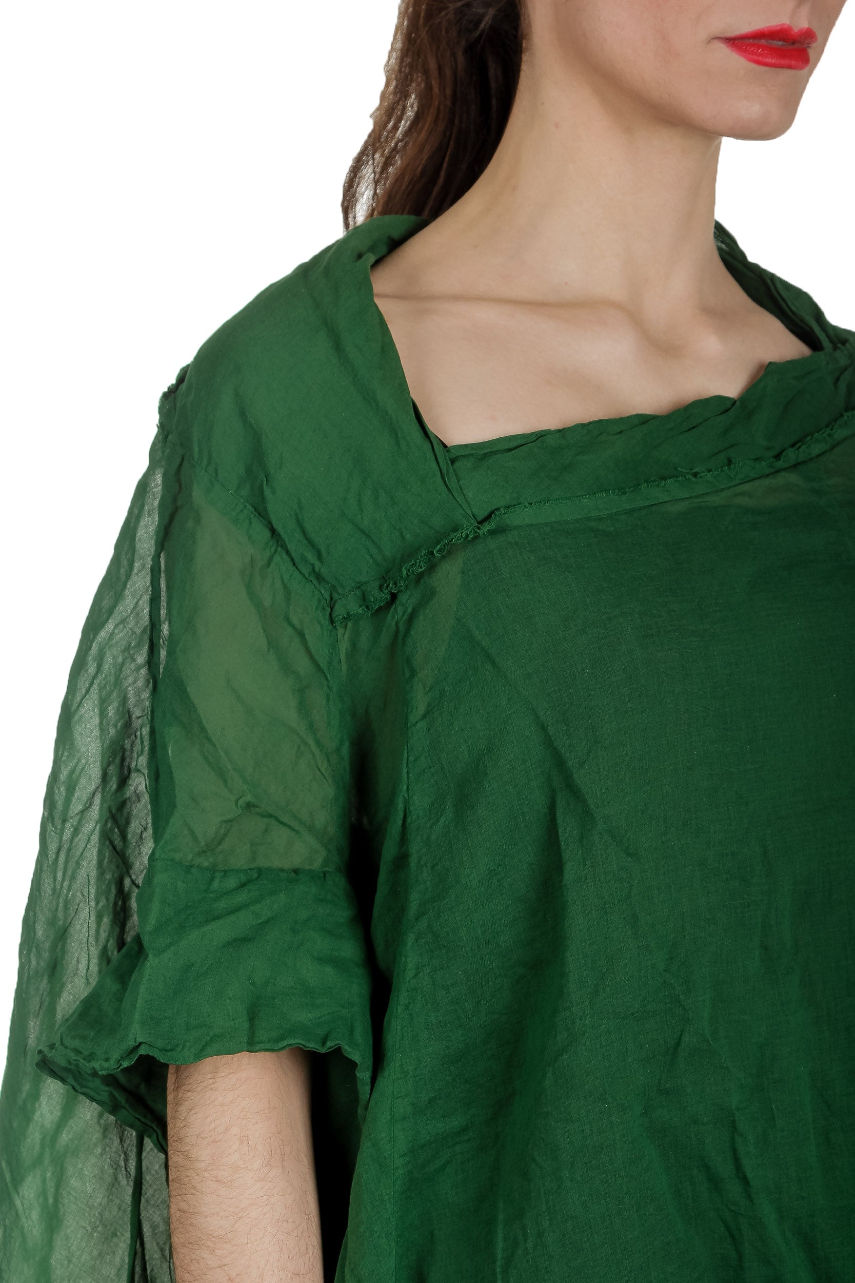 Rundholz Dip Damen Transparentes Kleid in A-Linie grün
