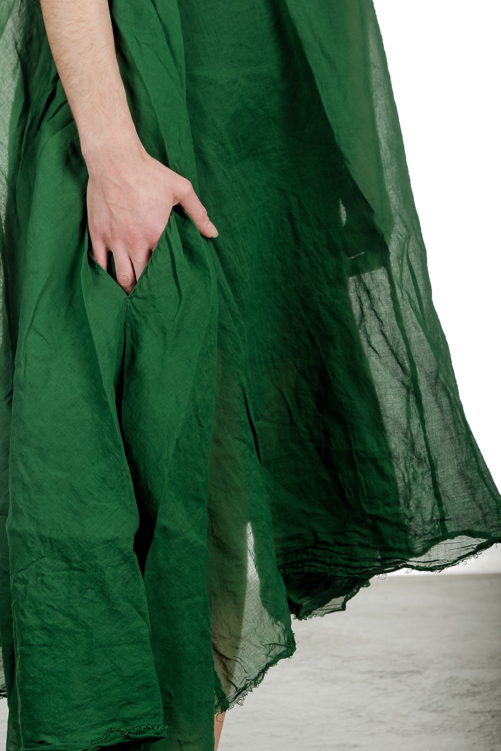 Rundholz Dip Damen Transparentes Kleid in A-Linie grün