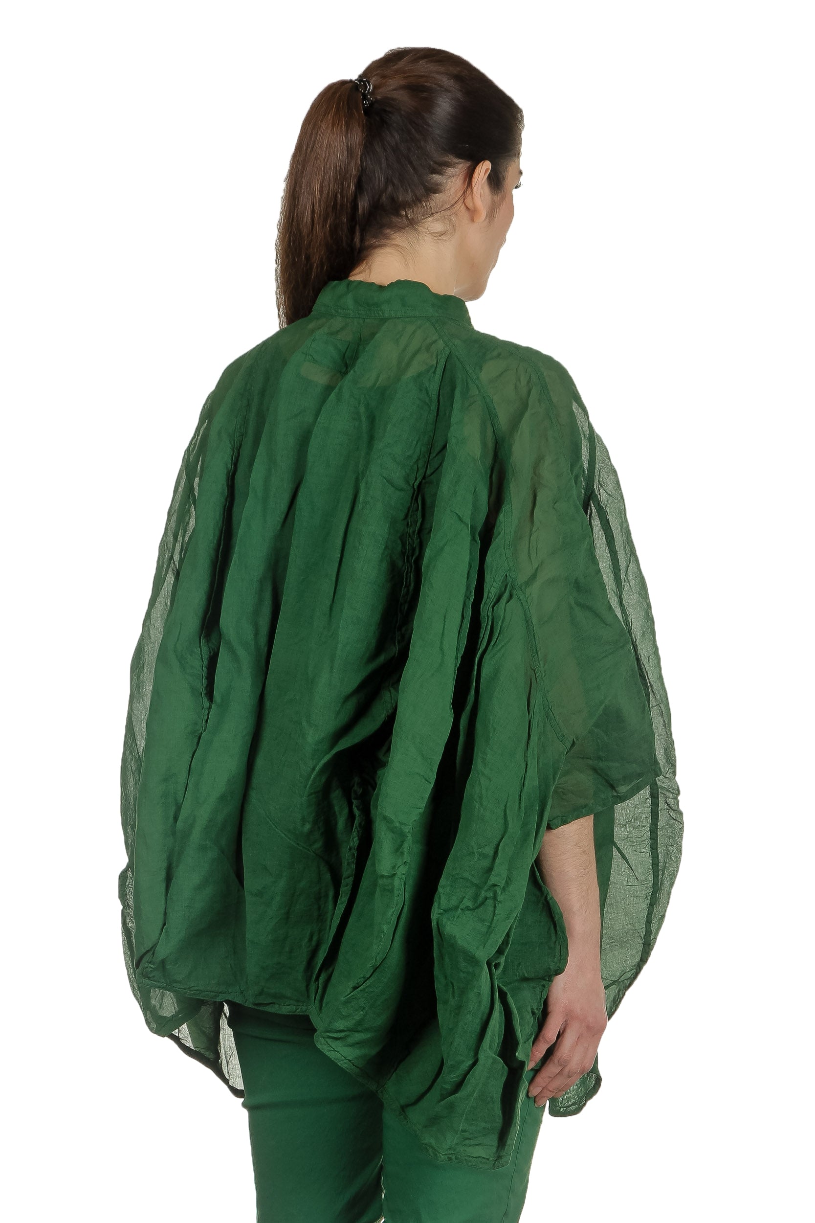 Rundholz Dip Damen Ballonförmige Bluse grün