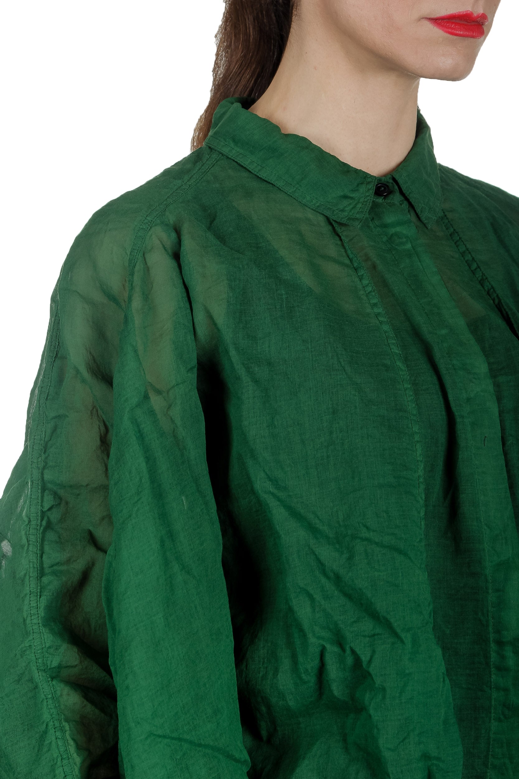Rundholz Dip Damen Ballonförmige Bluse grün