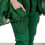 Rundholz Dip Damen Ballonförmige Bluse grün